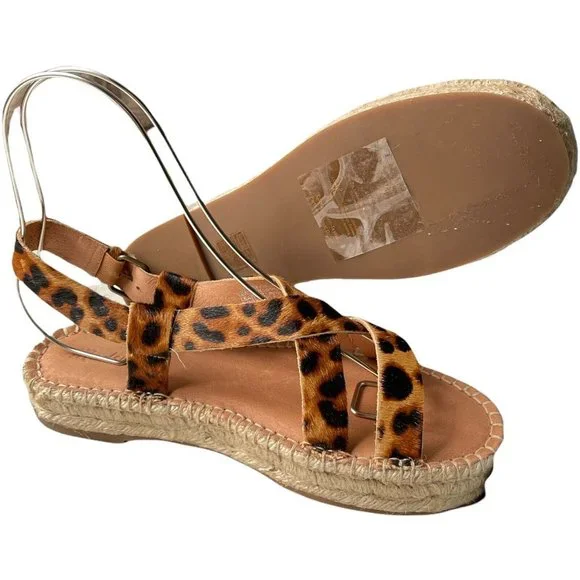 Women’s Sandals Size 8.5 Madewell Espadrille Sandal in Leopard Calf Hair - Picture 6 of 12